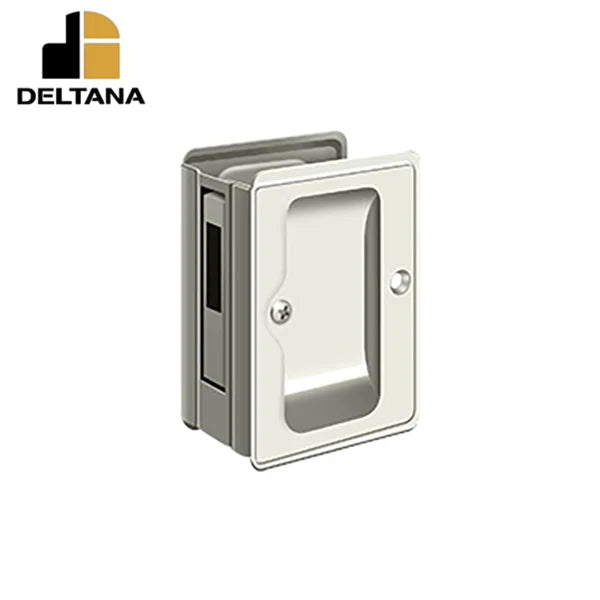 Deltana - Heavy Duty Pocket Lock - Adjustable - 3-1/4" x 2-1/4" Sliding Door Receiver - Optional Finish