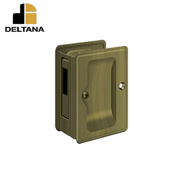 Deltana - Heavy Duty Pocket Lock - Adjustable - 3-1/4" x 2-1/4" Sliding Door Receiver - Optional Finish