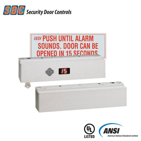 SDC - 1511TNAKV - Tandem Delayed Egress - EM Lock - Selectable Delayed - Surface Mount - 1650lbs. - 12/24VDC - Aluminum - Fire Rated - Grade 1 - UHS Hardware