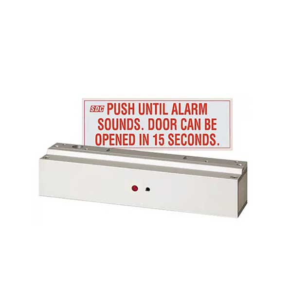 SDC - 1581S - Delayed Egress Single Mini Magnetic Lock - BOCA Code Compliant - Integrated - Surface Mount - 650lbs - 12/24VDC - Aluminum - Grade 1 - UHS Hardware