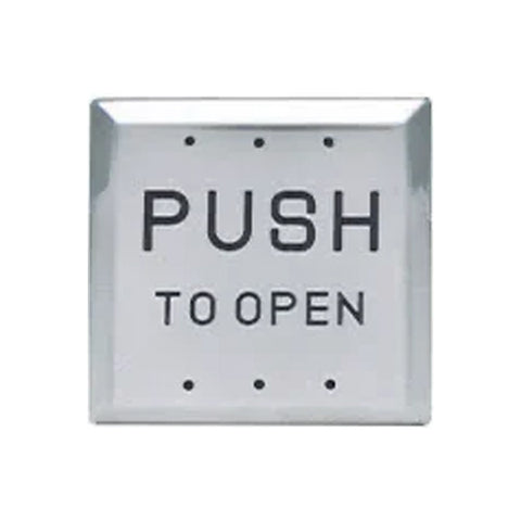 SDC - 482A4U - Square Push Plate - Push To Open - 4-1/2" - SPDT - Blue Infill - 630 -  Dull Stainless Steel