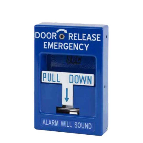 SDC - 492 - Pull Station Emergency Exit Door Release - Blue - UHS Hardware