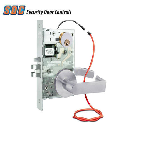 SDC - Z7652LQE - Electrified Mortise Lock - MLR - Fail Secure - Eclipse Rose - Optional Handing - 24VDC - Satin Chrome - Fire Rated - Grade 1 - UHS Hardware