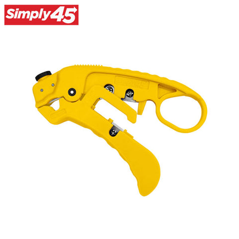 Simply45 - S45-S01YL - Professional Adjustable LAN Cable Stripper & Cutter - Yellow - w/ Wire Straightener Comb - for Shielded & Unshielded Cat7a/6a/6/5e UTP/STP - UHS Hardware