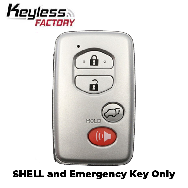 2005-2014 Toyota / Lexus - 4-Button Smart Key SHELL - HYQ14AAB / HYQ14ACX - Silver Case (AFTERMARKET) - UHS Hardware