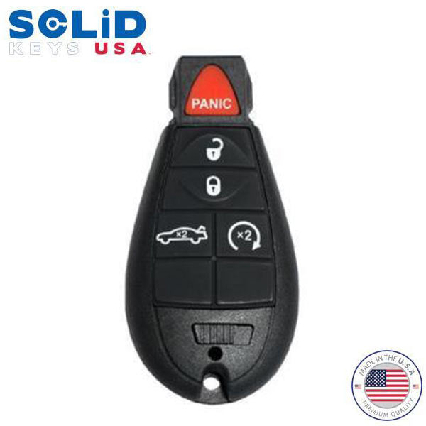 Solid Keys USA - 2008-2017 Dodge Chrysler Jeep / OEM Replacement / 5-Button Fobik Key w/ Remote Start & Trunk - UHS Hardware