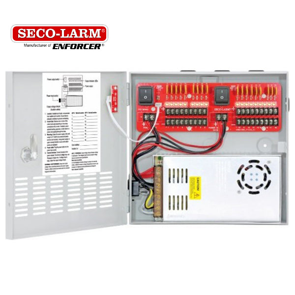 Seco-Larm - SLM-PC-U1830-PULQ - 12VDC Switching CCTV Power Supply - 18 Outputs - 30 Amp - UHS Hardware