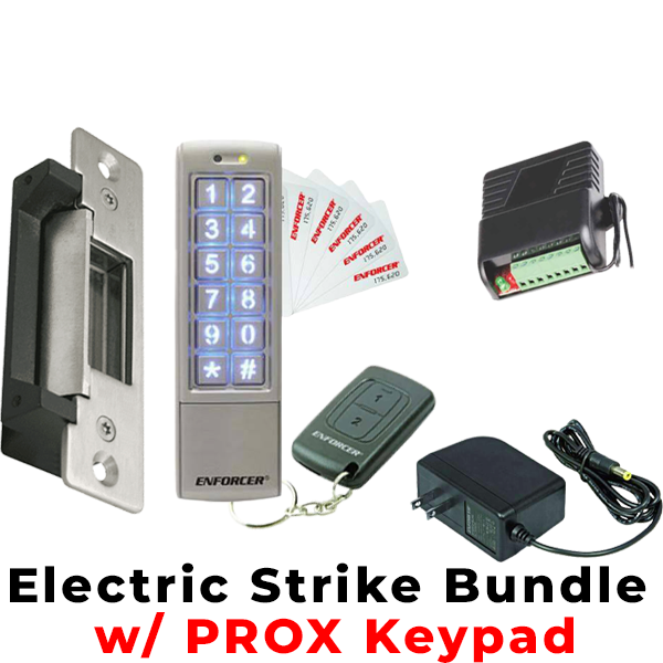 Seco-Larm - Electric Door Strike w/ PROX Digital Keypad w/ RF Receiver & RF Wireless Transmitter w/ Plug-in Transformer - Fail-safe / Fail-secure - 12VDC - UL Listed - UHS Hardware
