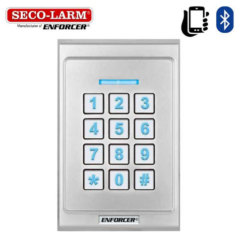 Seco-Larm - SK-B141-DQ -  ENFORCER - Bluetooth Access Control Digital Keypad - Single Gang - 1100 Users - Weatherproof - Vandal Resistant - Outdoor - UHS Hardware