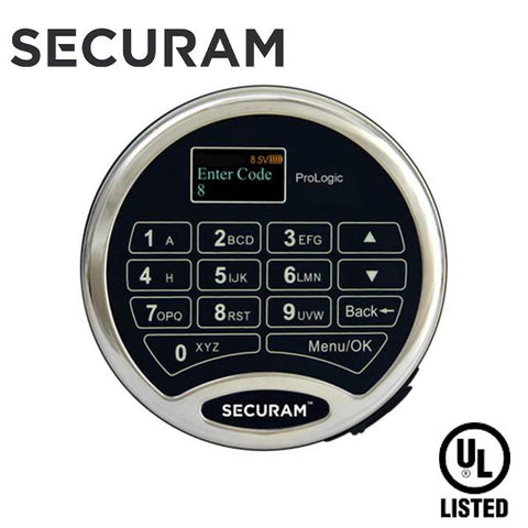 SECURAM - ProLogic L22 Electronic Safe Keypad Lock - UL Listed - Chrome - UHS Hardware