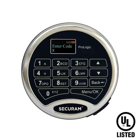 SECURAM - ProLogic L22 Electronic Safe Keypad Lock - UL Listed - Chrome - UHS Hardware