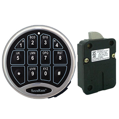 SECURAM - ProLogic Kit - ProLogic L02 Electronic Safe Keypad Lock & SwingBolt Lock Body - Digital Mode - UL Listed - Chrome - UHS Hardware