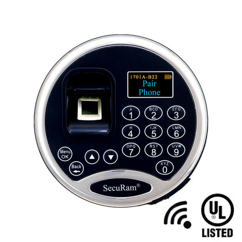 SECURAM - ScanLogic SMART Fingerprint Electronic Safe Keypad Lock - UL Listed - Chrome - UHS Hardware