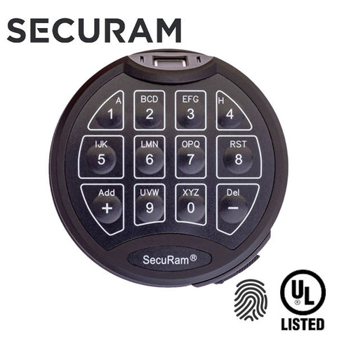 SECURAM - ScanLogic Basic Fingerprint Electronic Safe Keypad Lock - UL Listed - Matte Black - UHS Hardware