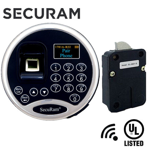 SECURAM - ScanLogic SMART Fingerprint Electronic Safe Keypad - Optional Lock Bodies - UL Listed - Chrome