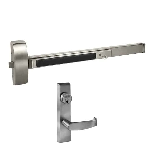 Sargent - 8806F - Rim Exit Device with Trim Lever - Storeroom - UL listed - Satin Stainless Steel - Night Latch - 36" - Grade 1 - UHS Hardware