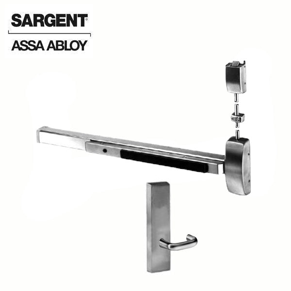 Sargent - 8715F - Surface Vertical Exit Rod - Top Latch - Passage - 36" x 84" - Optional Handing - Satin Stainless Steel - Fired Rated - Grade 1 - UHS Hardware