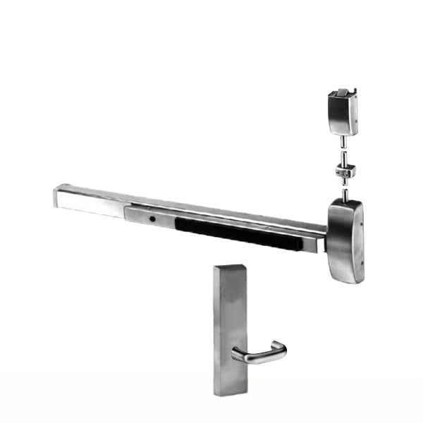 Sargent - 8715F - Surface Vertical Exit Rod - Top Latch - Passage - 36" x 84" - Optional Handing - Satin Stainless Steel - Fired Rated - Grade 1 - UHS Hardware