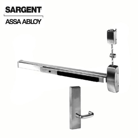 Sargent - 8715F - Surface Vertical Exit Rod - Top Latch - Passage - 36" x 84" - Optional Handing - Satin Stainless Steel - Fired Rated - Grade 1 - UHS Hardware