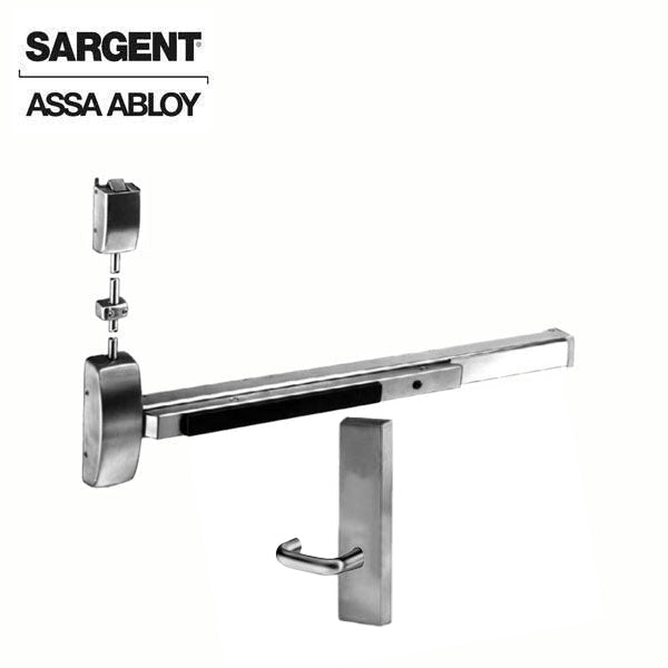 Sargent - 8715F - Surface Vertical Exit Rod - Top Latch - Passage - 36" x 84" - Optional Handing - Satin Stainless Steel - Fired Rated - Grade 1 - UHS Hardware
