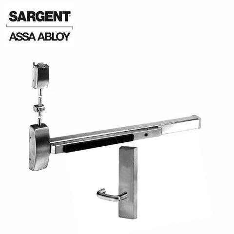 Sargent - 8715F - Surface Vertical Exit Rod - Top Latch - Passage - 36" x 84" - Optional Handing - Satin Stainless Steel - Fired Rated - Grade 1 - UHS Hardware