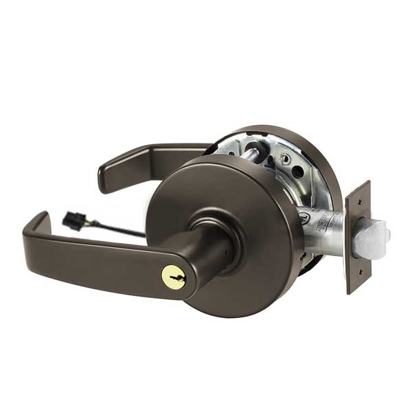 Sargent - 10G70 - Electromechanical Cylindrical Lock - L Rose / L Lever - Fail Safe - LA Keyway - 10BE - Dark Oxidized Satin Bronze - 24V - Grade 1 - UHS Hardware