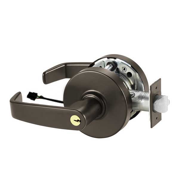 Sargent - 10G71 - Electromechanical Cylindrical Lock - L Rose / L Lever - Fail Secure - LA Keyway - 10BE - Dark Oxidized Satin Bronze - 24V - Grade 1 - UHS Hardware