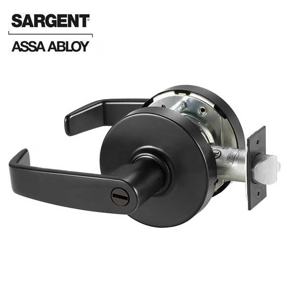 Sargent - 10U65 - Mechanical Cylindrical Lock - L Rose / L Lever - Privacy - BSP - Black Suede Powder Coat - Grade 1 - UHS Hardware