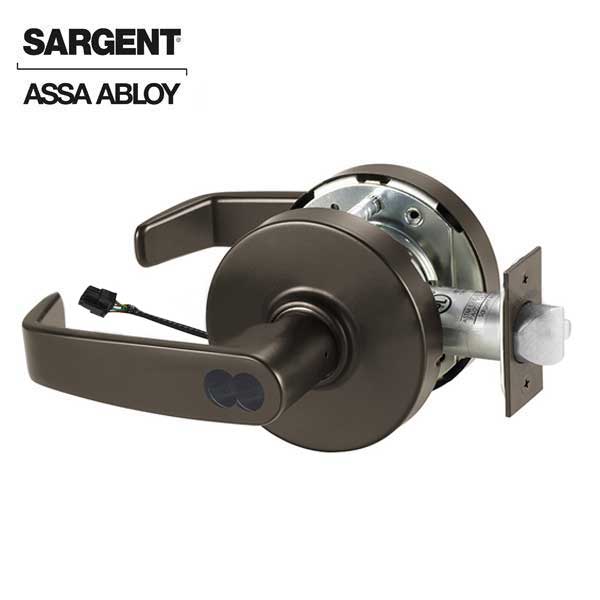 Sargent - 10G70 - Electromechanical Cylindrical Lock - L Rose / L Lever - Fail Safe - SFIC - 10BE - Dark Oxidized Satin Bronze - 24V - Grade 1 - UHS Hardware
