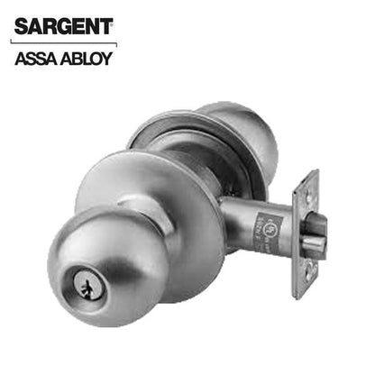 Sargent - 28-8XG05 - 8X-Line Bored Knob Lock - L Rose / B Lever - Entry/Office - LB Design - 630 - Satin Stainless Steel - Non Handed - Grade 1