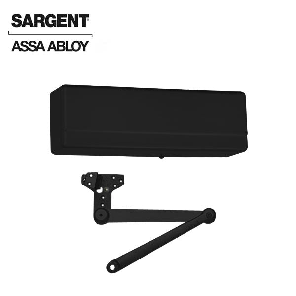 Sargent - 281 - Powerglide Cast Iron Door Closer w/ CPSH - Heavy Duty Hold Open Parallel Arm w/ Compression Stop - BSP - Black Suede Powder Coat - Grade 1 - UHS Hardware