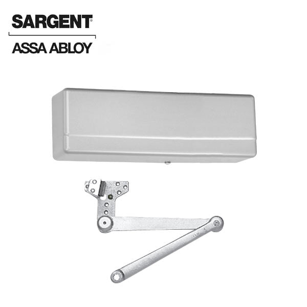 Sargent - 281 - Powerglide Cast Iron Door Closer w/ CPSH - Heavy Duty Hold Open Parallel Arm w/ Compression Stop - EN - Sprayed Aluminum Enamel - Grade 1 - UHS Hardware