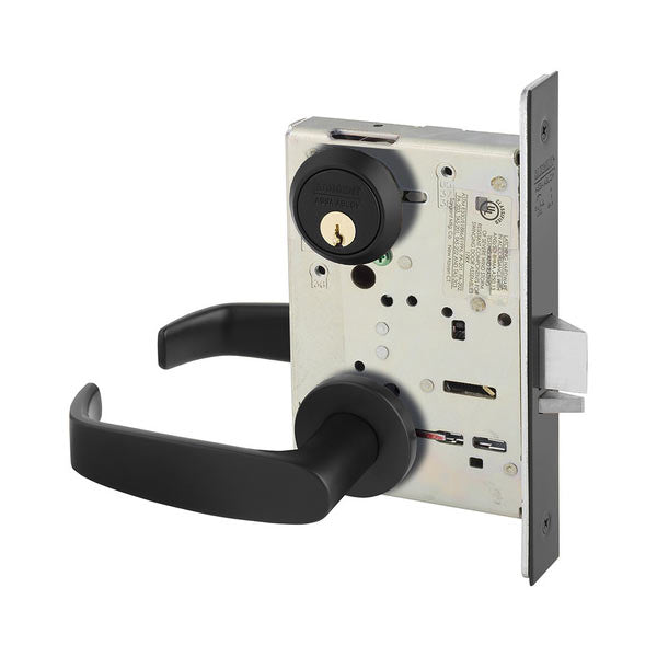 Sargent - 8204 - Mechanical Mortise Lock - LN Rose / L Lever - Storeroom - LFIC - BSP - Black Suede Powder Coat - Grade 1 - UHS Hardware