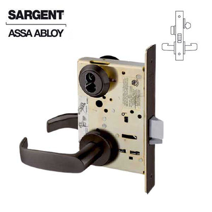 Sargent - 8205 - Mechanical Mortise Lock - LN Rose / L Lever - Office/Entry - LFIC - 10BE - Dark Oxidized Satin Bronze - Grade 1 - UHS Hardware