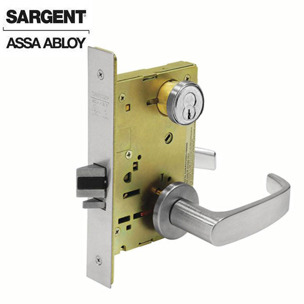 Sargent - 8204 - Mechanical Mortise Lock - Storeroom - 7-Pin Construction Core - O Rose/NJ Lever - Keyed Alike - Satin Chrome - Grade 1 - UHS Hardware