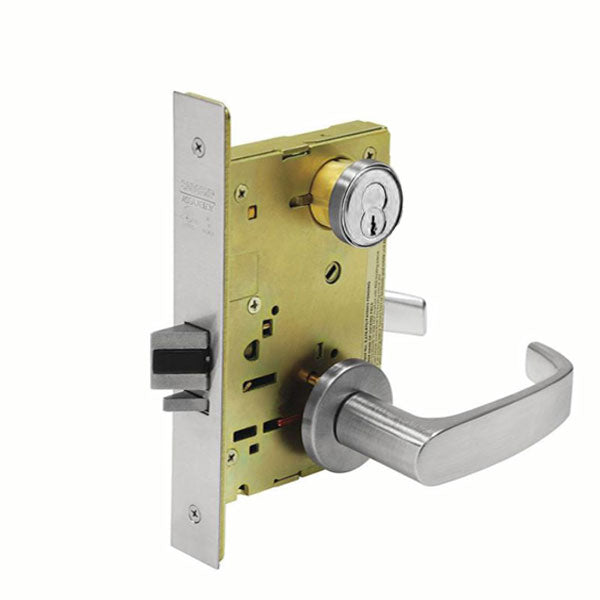 Sargent - 8204 - Mechanical Mortise Lock - Storeroom - 7-Pin Construction Core - O Rose/NJ Lever - Keyed Alike - Satin Chrome - Grade 1 - UHS Hardware