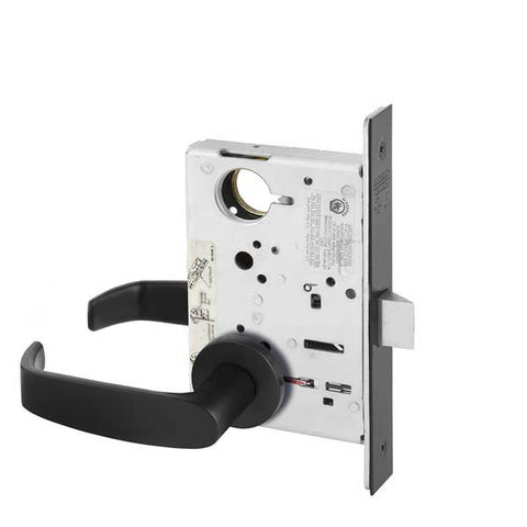 Sargent - 8215 - Mechanical Mortise Lock - LN Rose / L Lever - Passage - BSP - Black Suede Powder Coat - Grade 1 - UHS Hardware