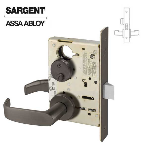Sargent - 8265 - Mechanical Mortise Lock - LN Rose / L Lever - Privacy - 10BE - Dark Oxidized Satin Bronze - Grade 1 - UHS Hardware