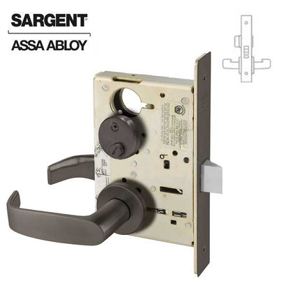 Sargent - 8265 - Mechanical Mortise Lock - LN Rose / L Lever - Privacy - 10BE - Dark Oxidized Satin Bronze - Grade 1 - UHS Hardware