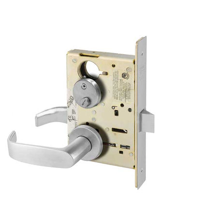 Sargent - 8265 - Mechanical Mortise Lock - LN Rose / L Lever - Privacy - 26D - Satin Chrome Plated - Grade 1 - UHS Hardware