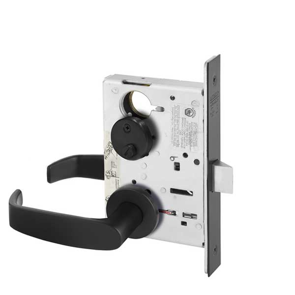 Sargent - 8265 - Mechanical Mortise Lock - LN Rose / L Lever - Privacy - BSP - Black Suede Powder Coat - Grade 1 - UHS Hardware