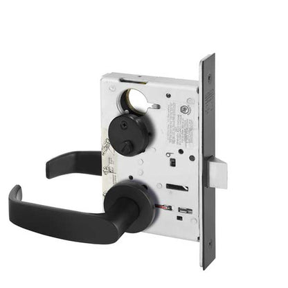 Sargent - 8265 - Mechanical Mortise Lock - LN Rose / L Lever - Privacy - BSP - Black Suede Powder Coat - Grade 1 - UHS Hardware