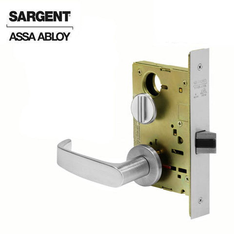 Sargent - 8265 - Mechanical Mortise Lock - O Rose / NJ Lever - Privacy w/ Indicator - 1-3/4" Frame - Satin Chrome - Grade 1 - UHS Hardware