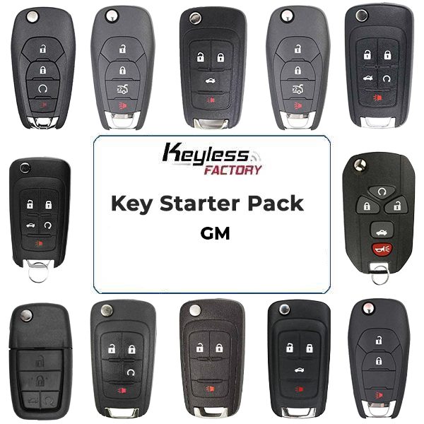 Remote Keys STARTER Pack / GM / Flip Keys (14 Pieces - AFTERMARKET) - UHS Hardware