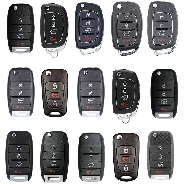 Remote Keys STARTER Pack / Hyundai, KIA / Flip Keys (16 Pieces - AFTERMARKET) - UHS Hardware