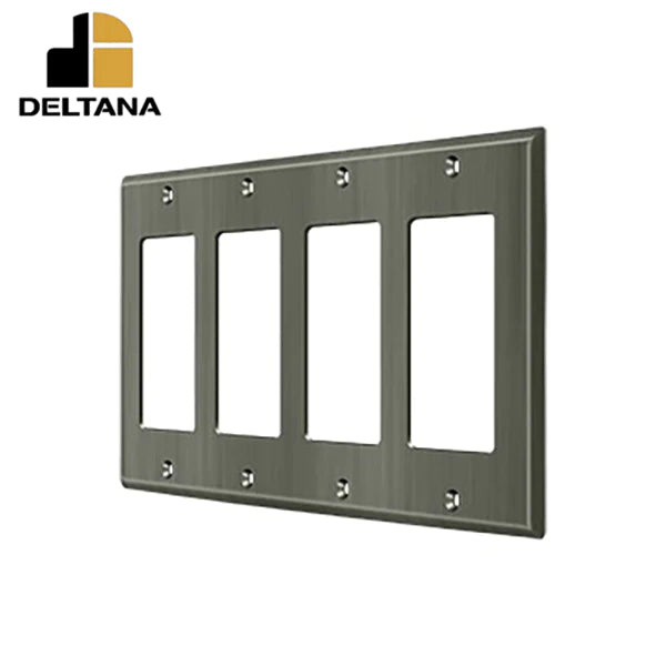 Deltana - Switch Plate - Quadruple Rocker - Optional Finish