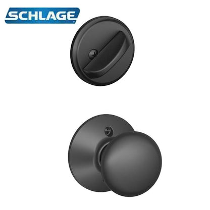 Schlage - F59-PLY - Single Cylinder Interior Trim Pack - Plymouth Knob - Matte Black - Grade 2 - UHS Hardware