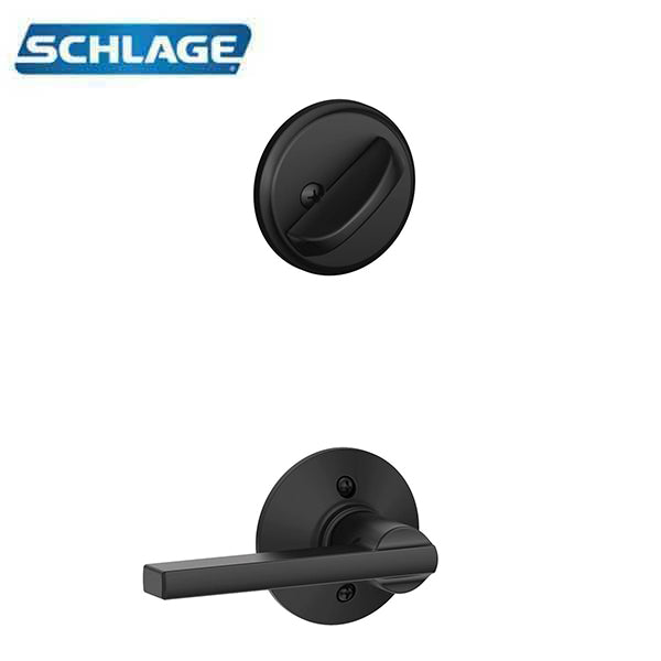 Schlage - F59-LAT - Single Cylinder Interior Trim Pack - Latitude Lever - Matte Black - Grade 2 - UHS Hardware