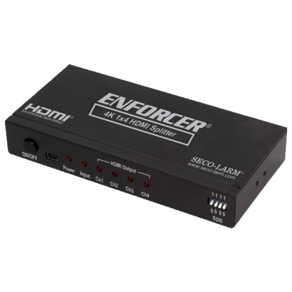 Seco-Larm - SLM-MVD-AH14-01Q - 4K HDMI Splitter - 1 female input to 4 female output - UHS Hardware