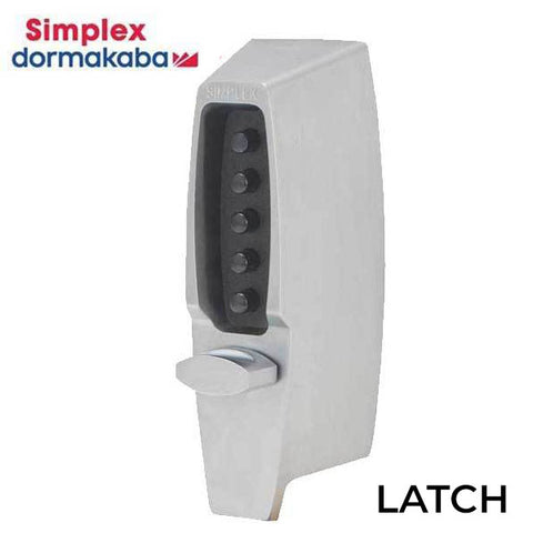 Simplex - 7104 - Mechanical Pushbutton Deadlocking Latch Keyless Lock - 2-3/8" Backset - 26D - Satin Chrome - UHS Hardware